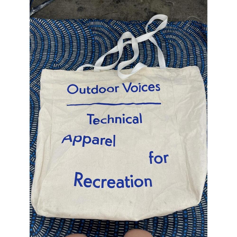 OUTDOOR VOICES Tote Bag Large Logo Cotton Canvas Shopper Tote‎ H08
